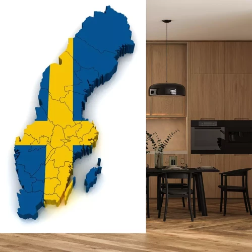 Sticker 3D Karte von Schweden