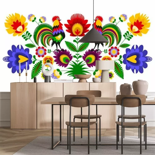 Sticker Polski folklor - Łowicka wycinanka