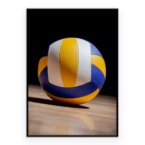 Poster Volleyball auf einem Holzboden