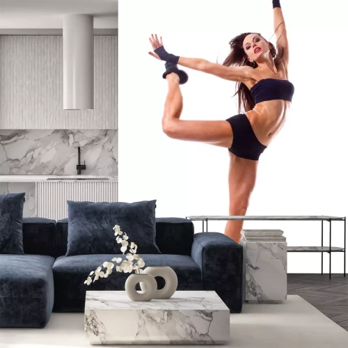 Sticker Tanzende Frau auf weißem Hintergrund