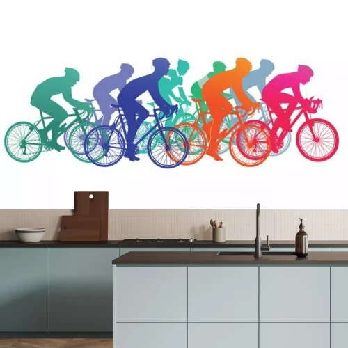 Sticker Gruppe von Radfahrer im Fahrradrennen 