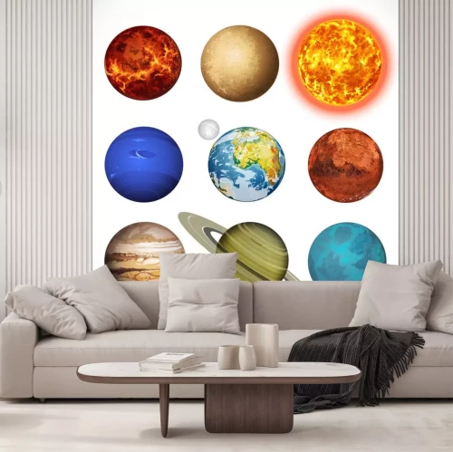 Sticker Planeten Sonnensystem bunte Grafiken