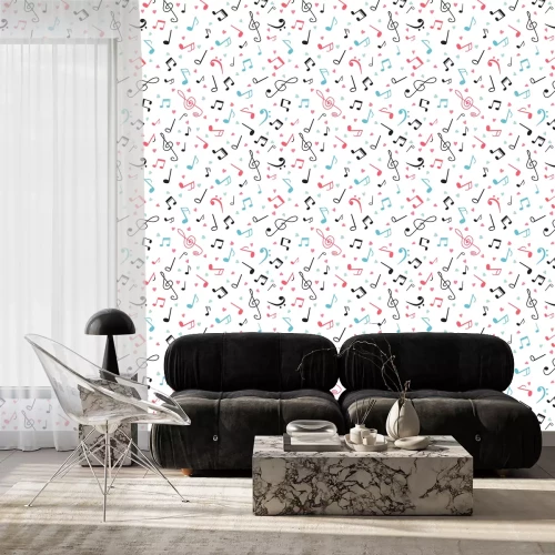 Tapete Musik beachtet abstrakte nahtlose Muster. Hand gezeichnet Hintergrund