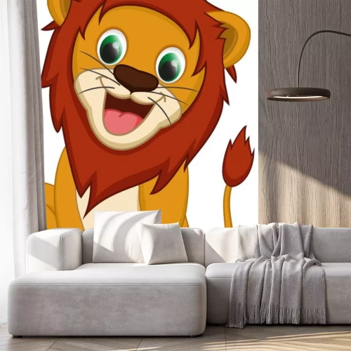 Sticker Lächelnder Löwe mit grünen Augen