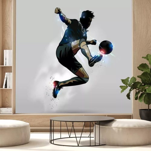 Sticker Grafik eines Fußballspielers in Bewegung