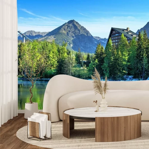 Fototapete Panorama Berge und des Sees