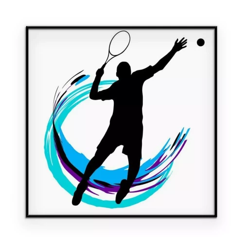 Poster Grafik eines spielenden Tennisspielers