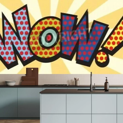 Fototapete Farbige Inschrift wow