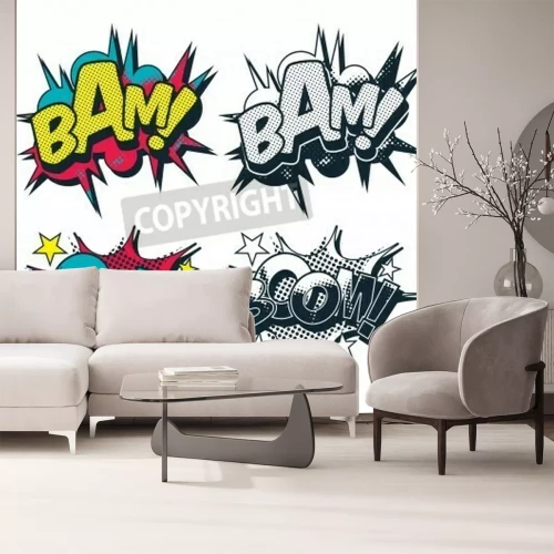 Fototapete Pop-Art-Comic Sprechblasen