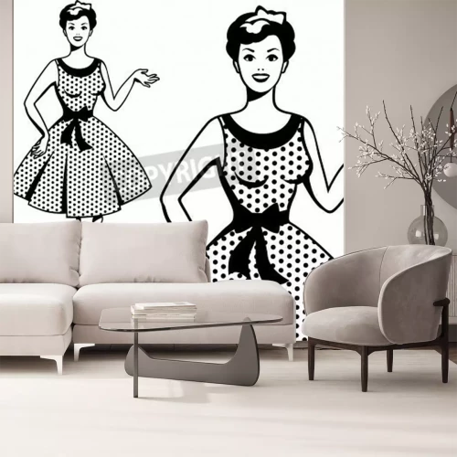 Fototapete Schwarz-weiße Frau