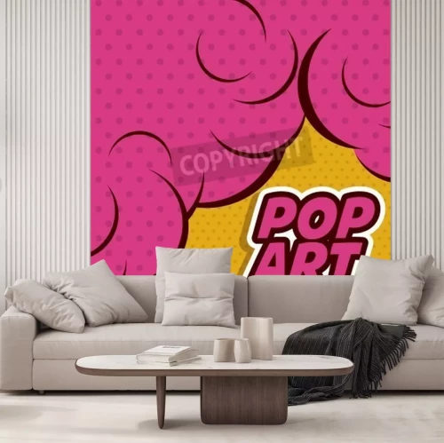 Fototapete Pop Art in einem kräftigen Rosa-Ton