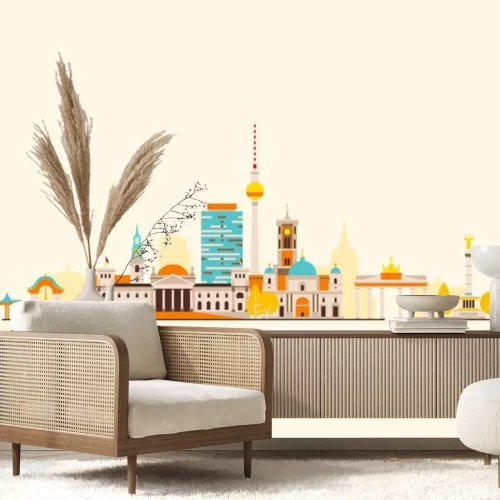 Sticker Berlin abstrakten Skyline