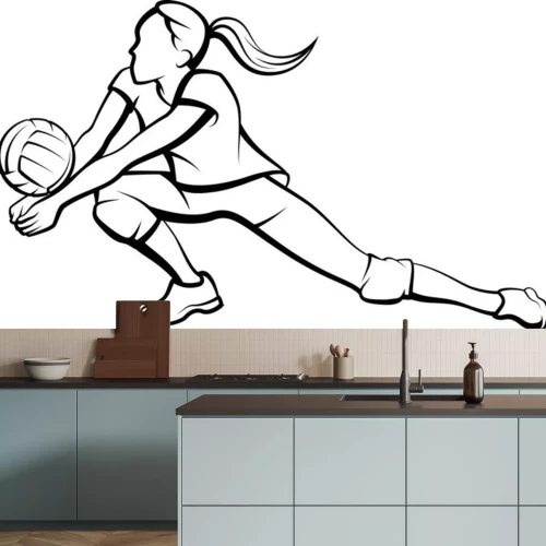 Sticker Volleyball Dig Mädchen