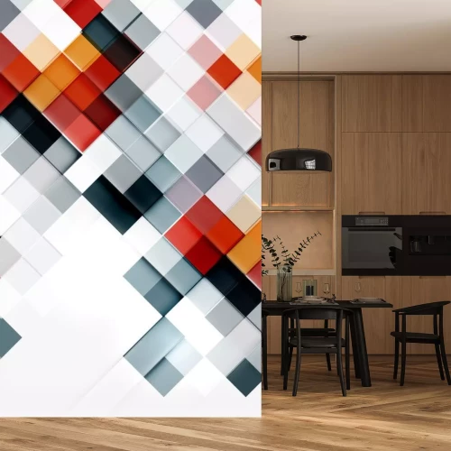 Sticker Quadratische Form Mosaik-Muster-Design. Universal moderne Komposition