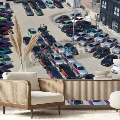 Fototapete Parking mit Autos