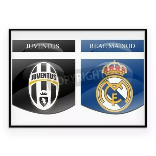 Poster Wappen von Real Madrid und Juventus Turin