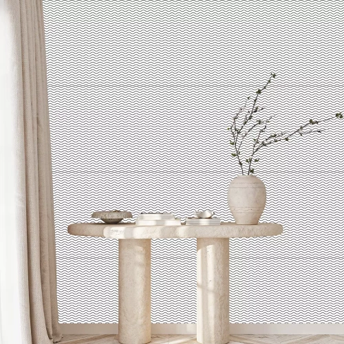 Tapete Minimalistische Schwarz-Weiß-Wellen