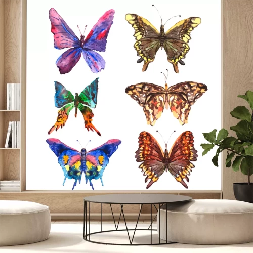 Sticker Schmetterlinge mit Wasserfarben gemalt