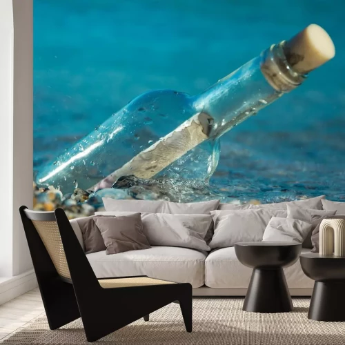 Sticker messaggio in bottiglia, comunicazione, stute, messaggio, bottiglia, sos