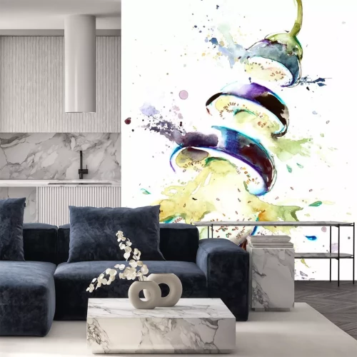 Sticker Obst und Gemüse - Aubergine in Scheiben geschnitten