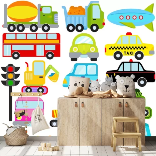 Sticker Eine Reihe von cute Vektor-Icons: Auto / Verkehr / Transport