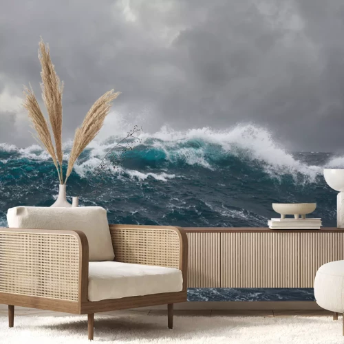 Sticker Meereswelle während des Sturms im Atlantik