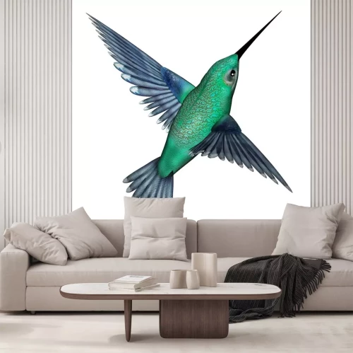 Sticker Bunter Kolibri auf hellem Hintergrund