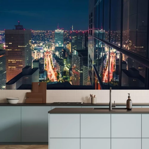 Fototapete Lichter in der Stadt bei Nacht