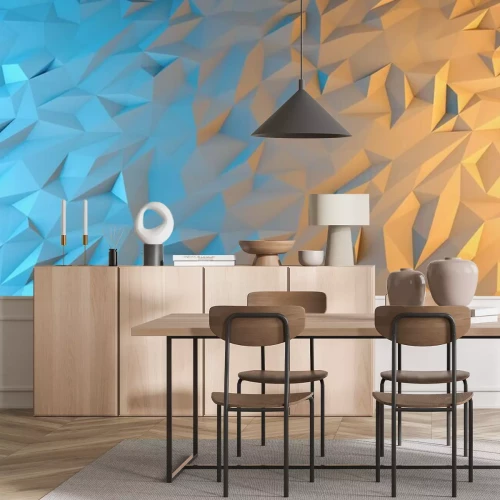 Fototapete Abstraktes grafisches Muster im Techno-Stil mit 3D-Effekt