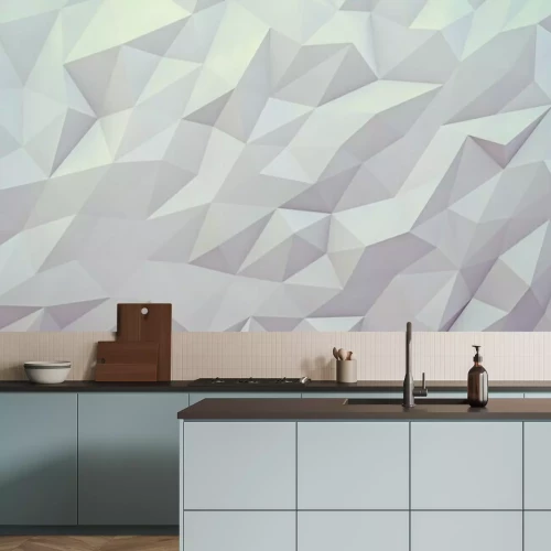 Fototapete Ein hellgrauer dreidimensionaler geometrischer Hintergrund mit Formen