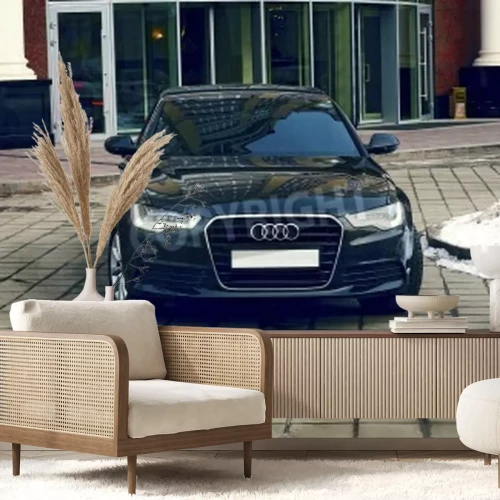 Fototapete 3D schwarzes Audi Auto