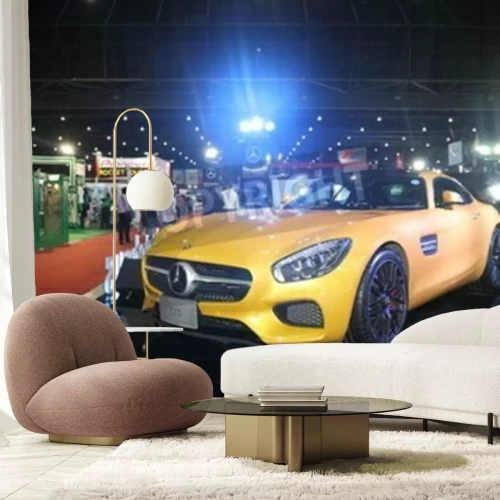 Fototapete Gelbes Sportfahrzeug Mercedes