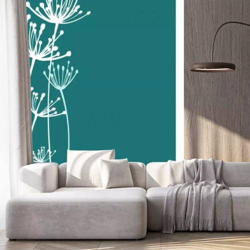 Sticker Weiße Blumen auf einem Meereshintergrund