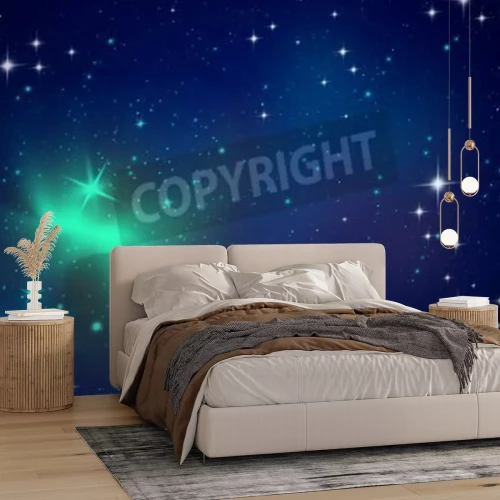 Fototapete Grünes Licht und Sterne