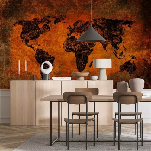 Fototapete Grunge-Weltkarte im Vintage-Stil