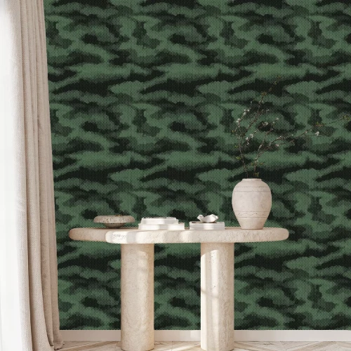 Tapete Octagon camouflage seamless pattern grün schwarz