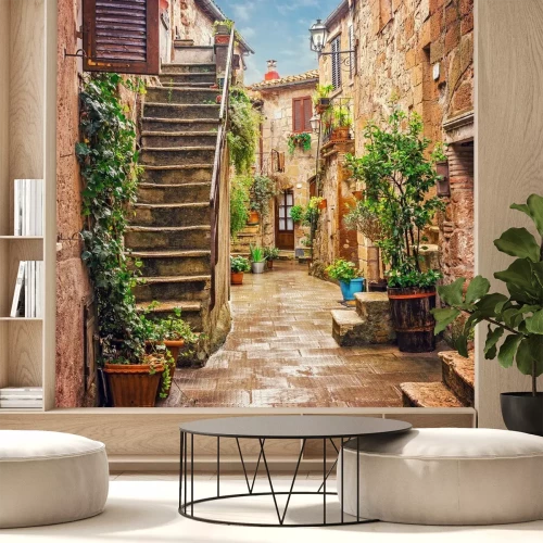 Fototapete Alley in old town Pitigliano Tuscany Italy