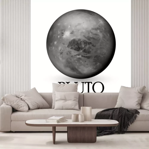 Sticker Pluto in grauer Farbgebung Grafik