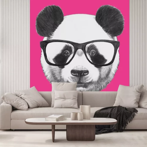 Sticker Pandabär mit großer Brille