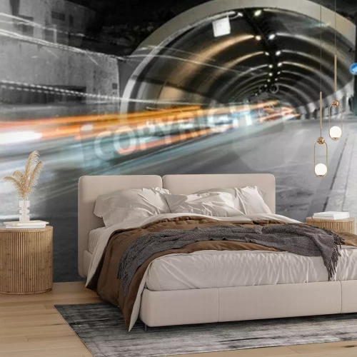 Fototapete Tunnel 3D und Lichter