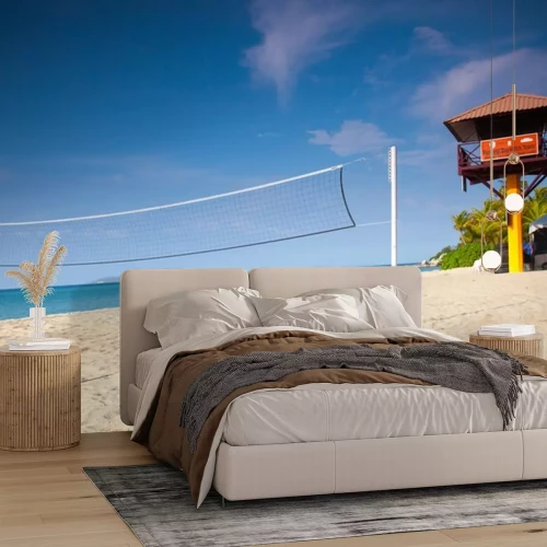 Sticker Beachvolleyball bei klarem Himmel