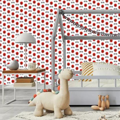 Tapete Roter Helm und Fahnen