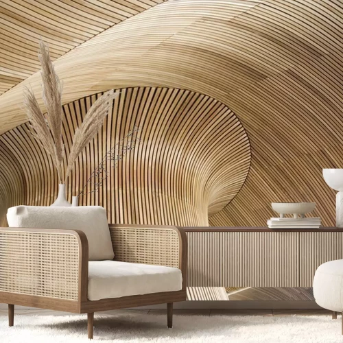 Fototapete Architektonischen Details der walisischen Nationalversammlung Gebäude, Cardiff Bay, u