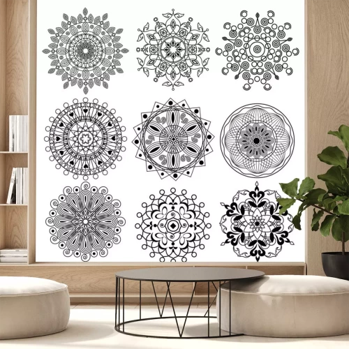 Sticker Mandala Ornament mit Vintage-Stil und Variation