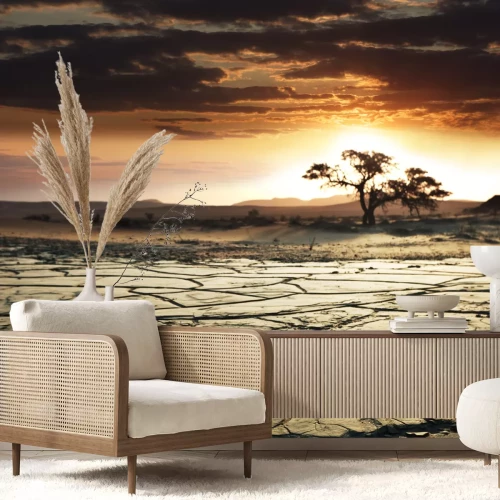 Fototapete Trockener Baum in der Wüste