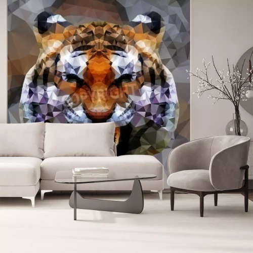 Fototapete Bunter tiger 3d