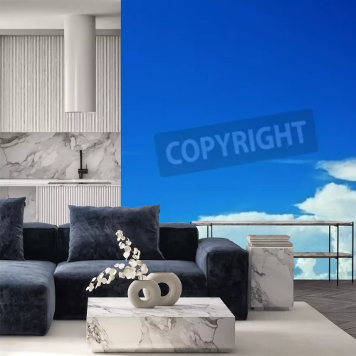 Fototapete Räumliches Muster mit Wolken