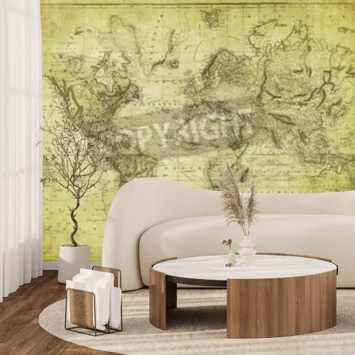 Fototapete Veraltete Weltkarte Vintage