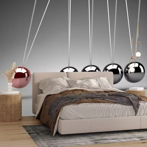 Fototapete Metall Newton Kugeln