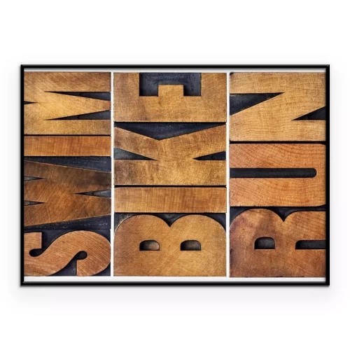 Poster Sportinschriften aus Holzbuchstaben